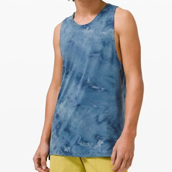 NEW Lululemon Always Agile Tank Diamond Dye True Navy Chambray size L - Picture 4 of 10